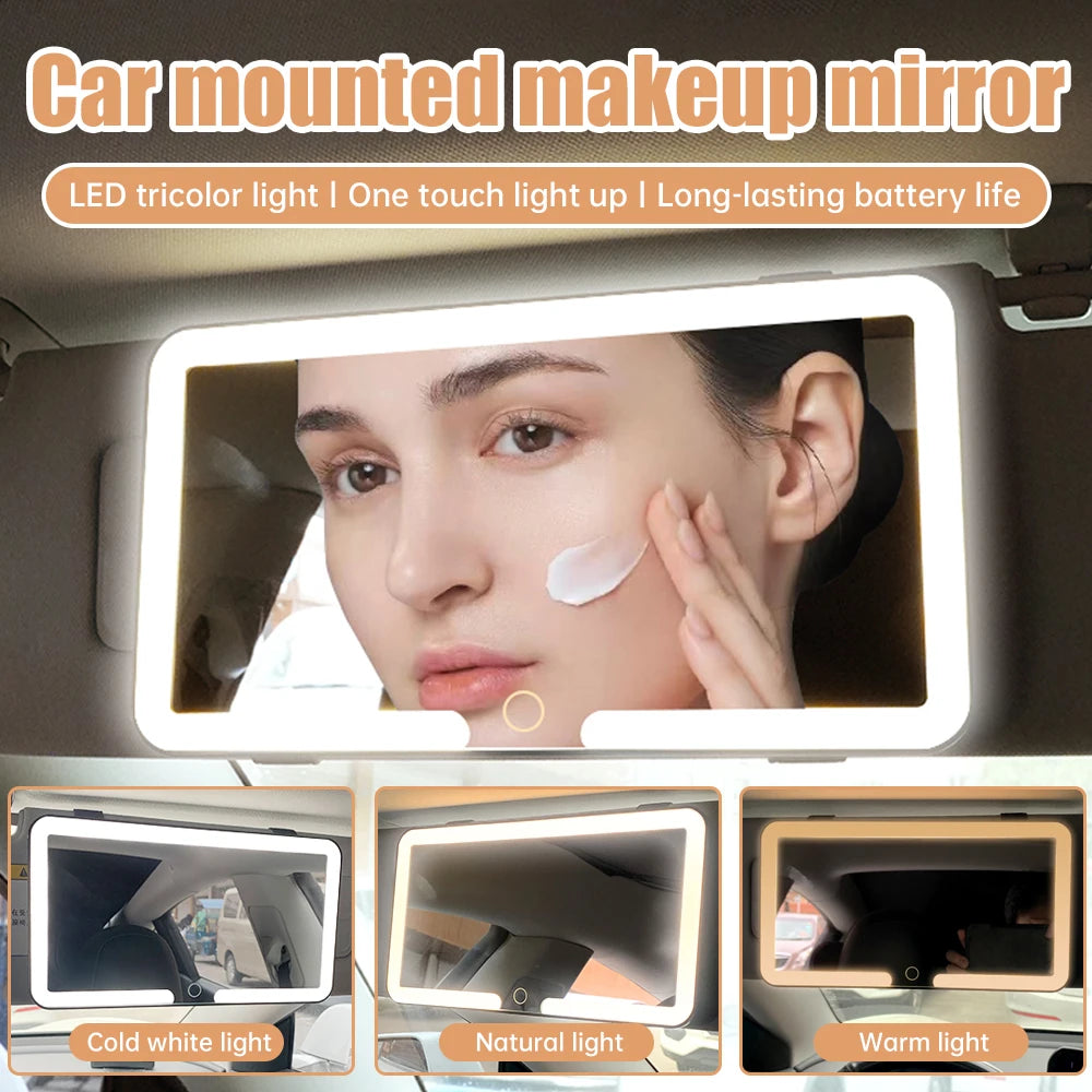 LED Touchscreen Car Vanity Mirror – Sun Visor Makeup Mirror
