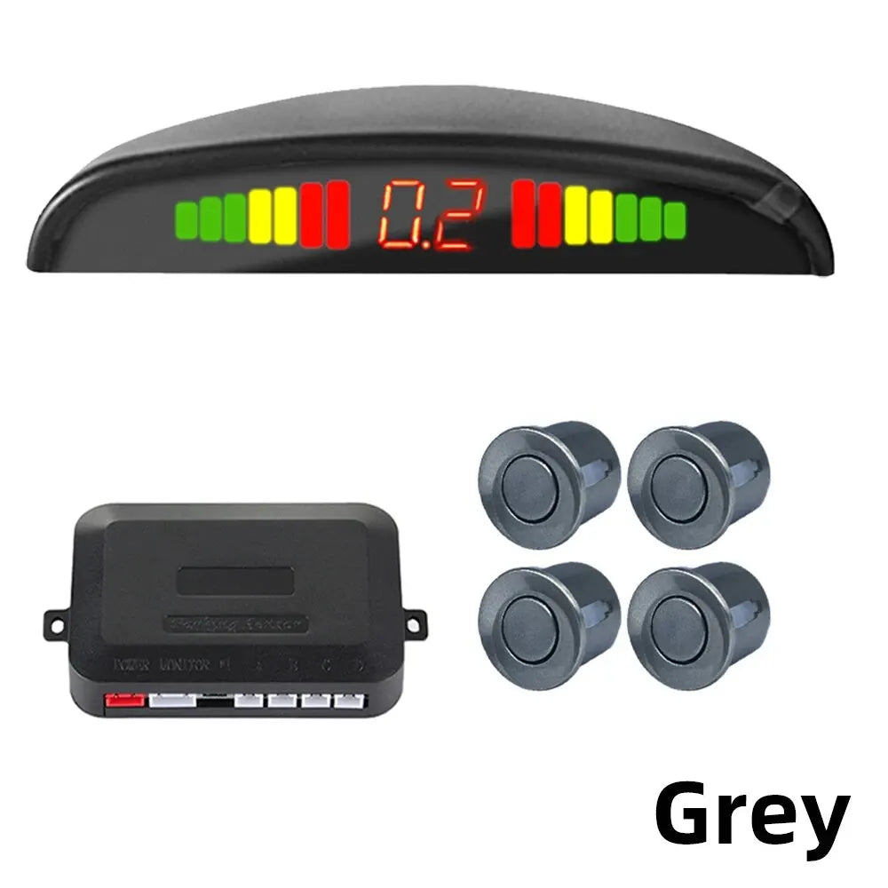 HIPPBQCC Car Parking Sensors Kit – LED Display + 4 Reverse Sensors