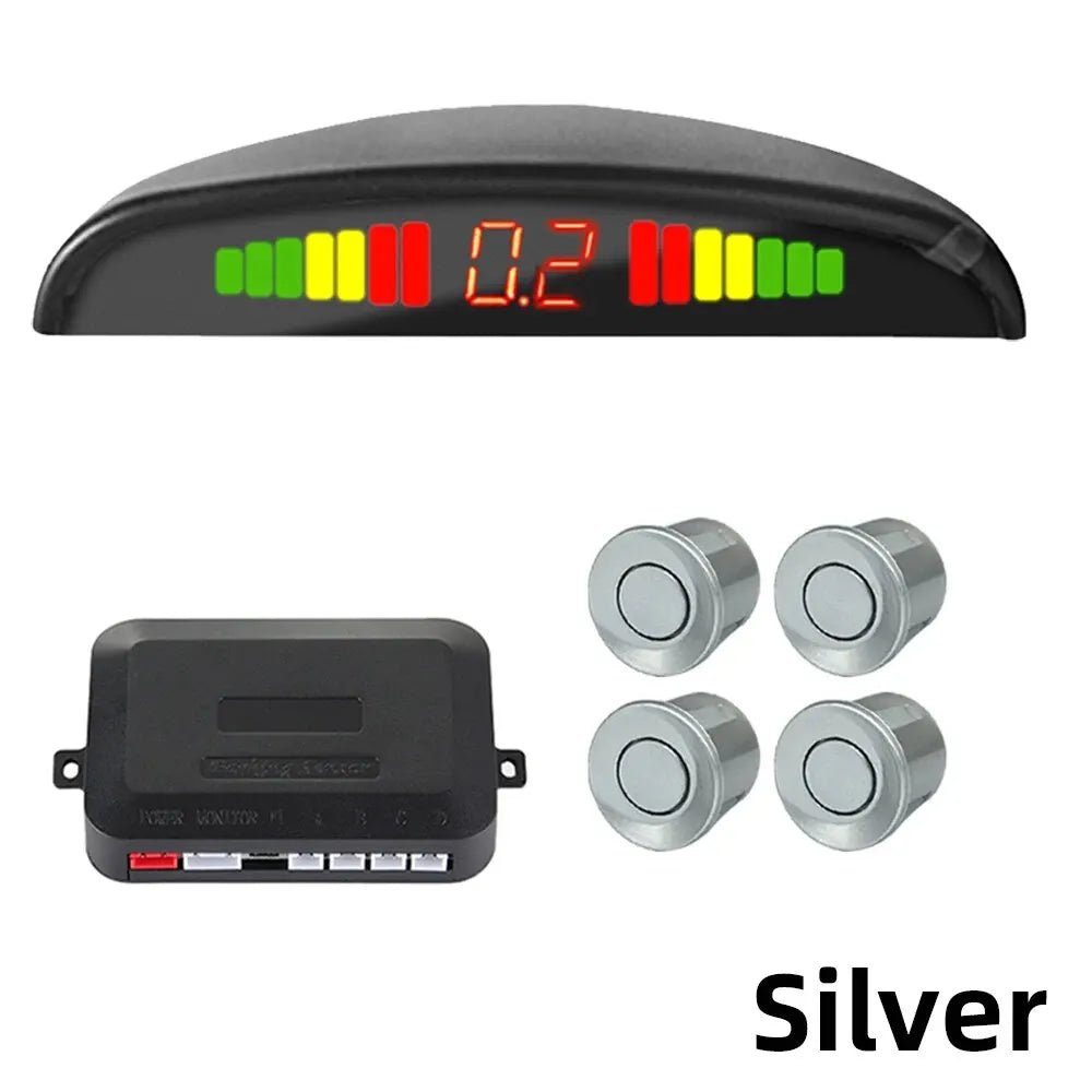 HIPPBQCC Car Parking Sensors Kit – LED Display + 4 Reverse Sensors