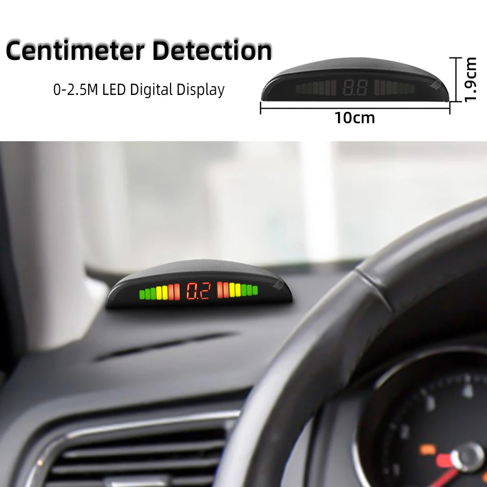HIPPBQCC Car Parking Sensors Kit – LED Display + 4 Reverse Sensors