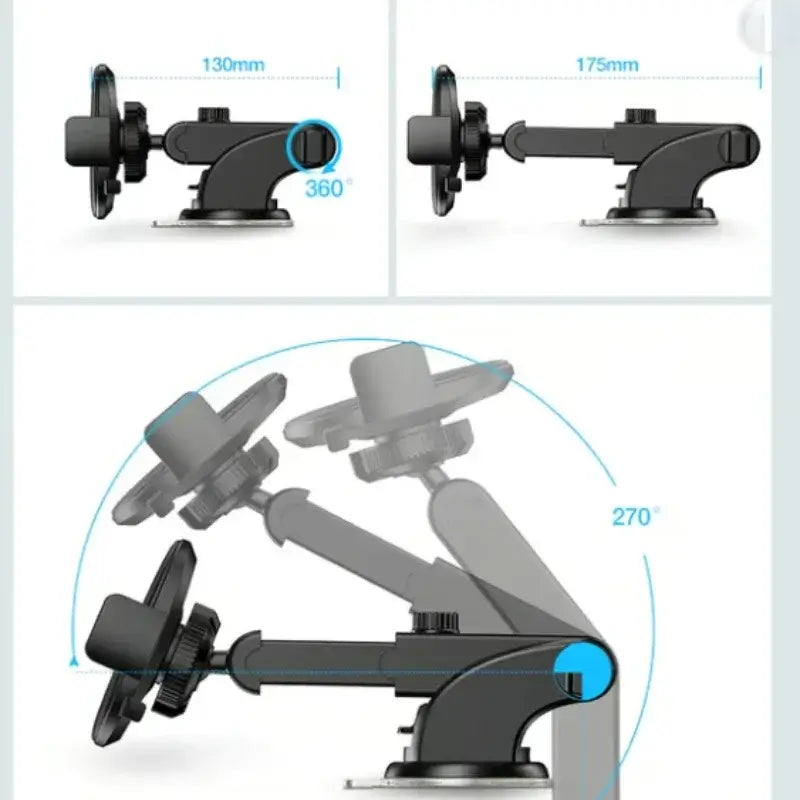 Car phone holder 270 degree adjustable rotation diagram
