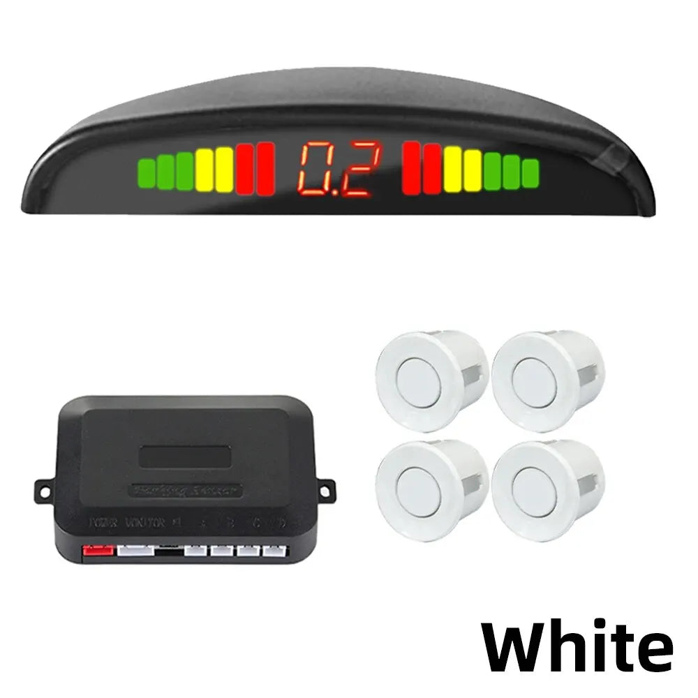 HIPPBQCC Car Parking Sensors Kit – LED Display + 4 Reverse Sensors