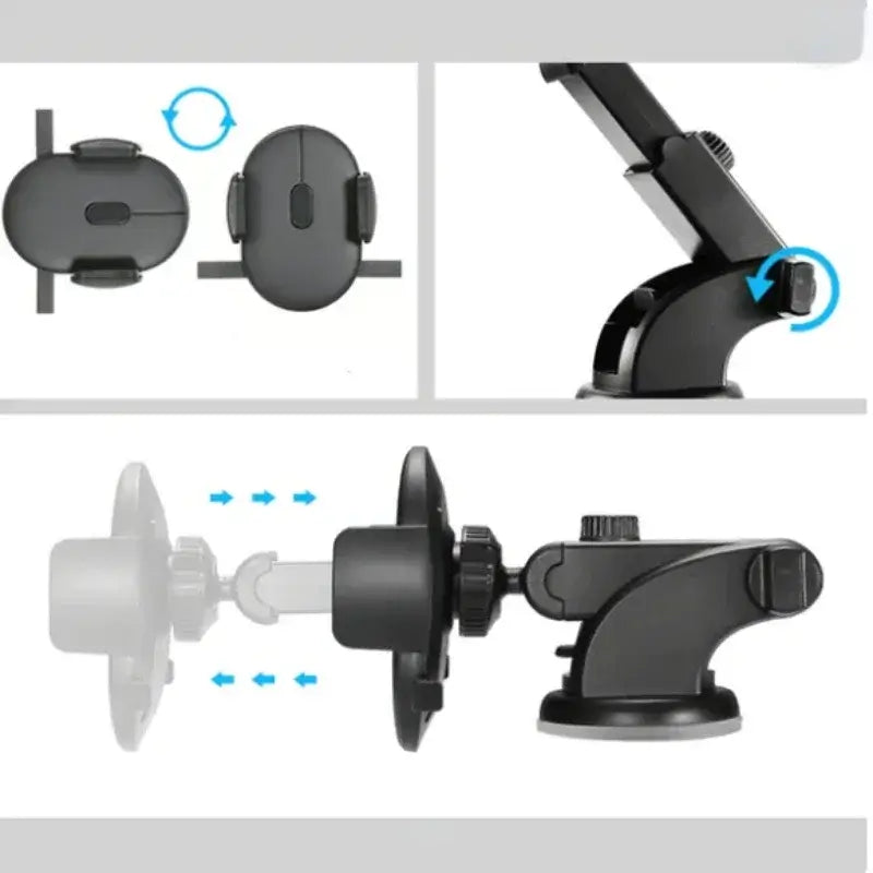 Installation and features of suction phone holder for car