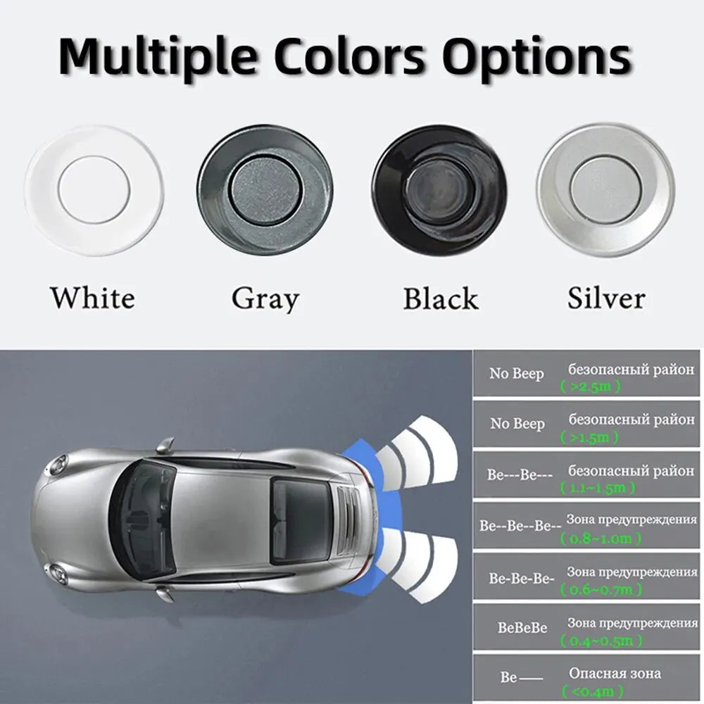 HIPPBQCC Car Parking Sensors Kit – LED Display + 4 Reverse Sensors