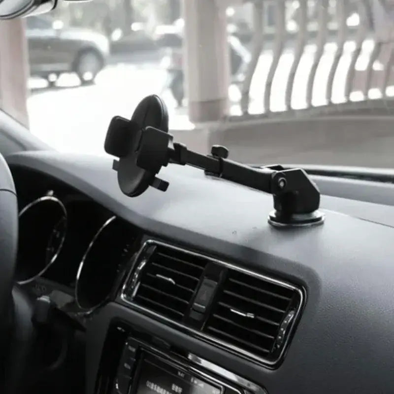 Dashboard-mounted phone holder for safe hands-free driving