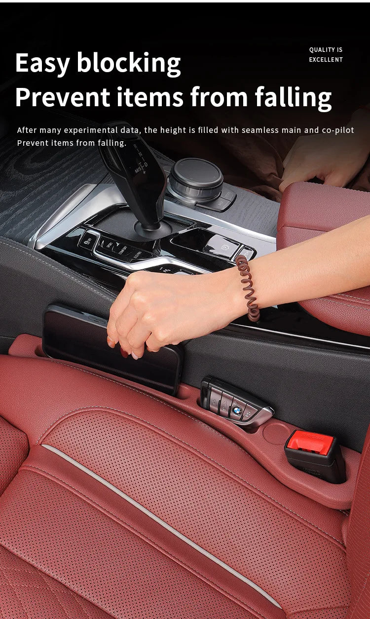 **"Car Seat Gap Filler – Universal Anti-Drop Organizer for Phones, Keys & Cards | Non-Slip & Durable"**