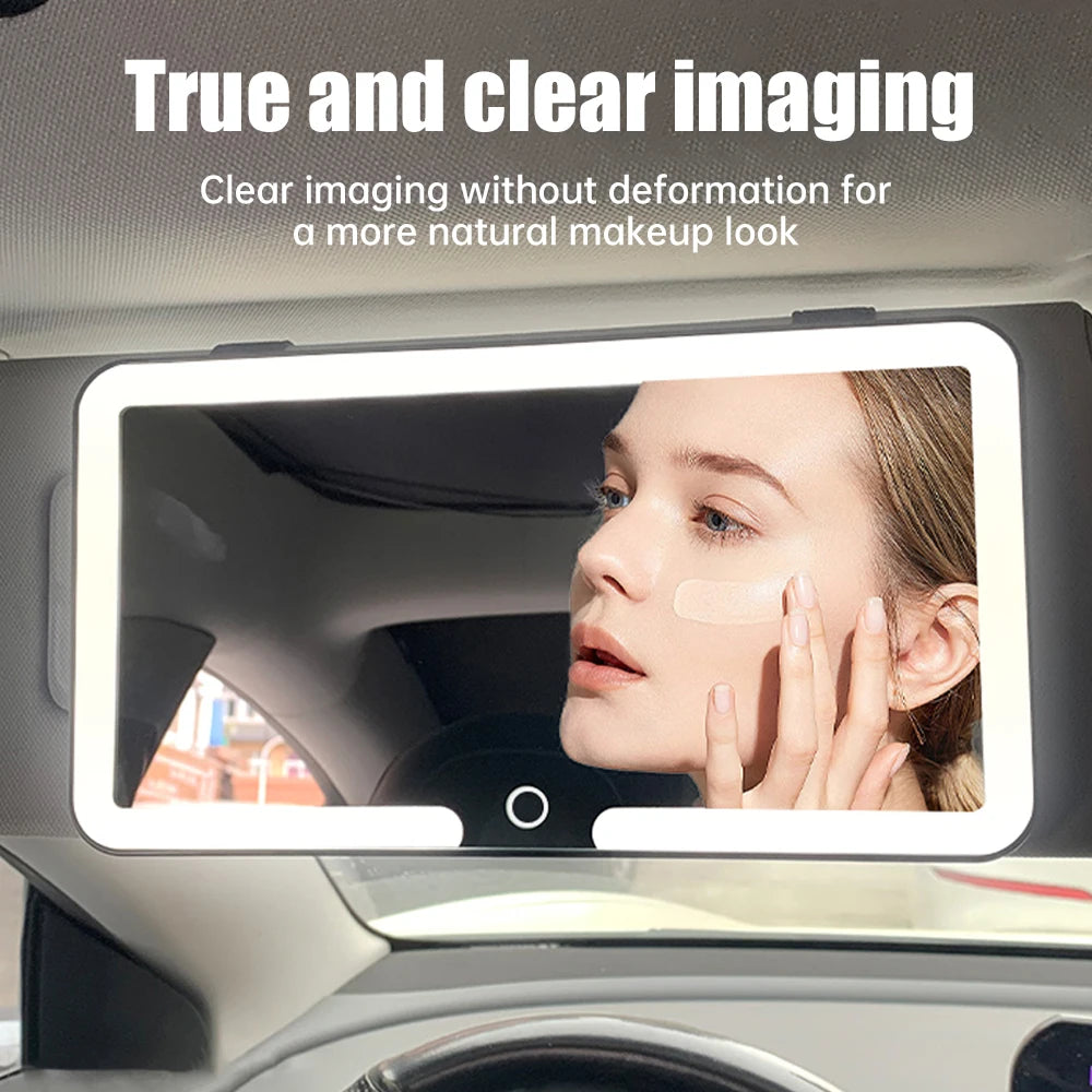 LED Touchscreen Car Vanity Mirror – Sun Visor Makeup Mirror
