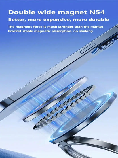 Magnetic phone holder with double wide N54 magnets for stronger and stable phone grip, no shaking