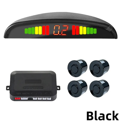 HIPPBQCC Car Parking Sensors Kit – LED Display + 4 Reverse Sensors