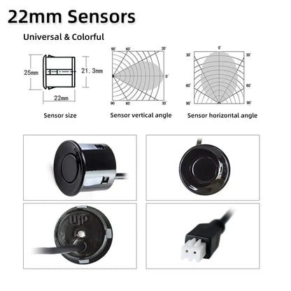 HIPPBQCC Car Parking Sensors Kit – LED Display + 4 Reverse Sensors