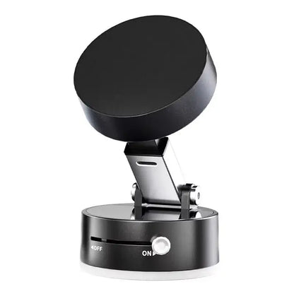 Black magnetic dashboard mount with swivel base for phone